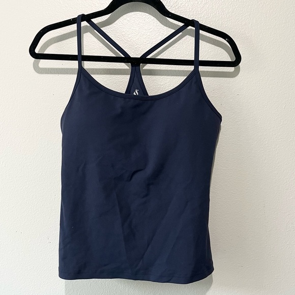 Skechers Tops - SKETCHERS-Navy Blue Active Top with Inner Bra Size L